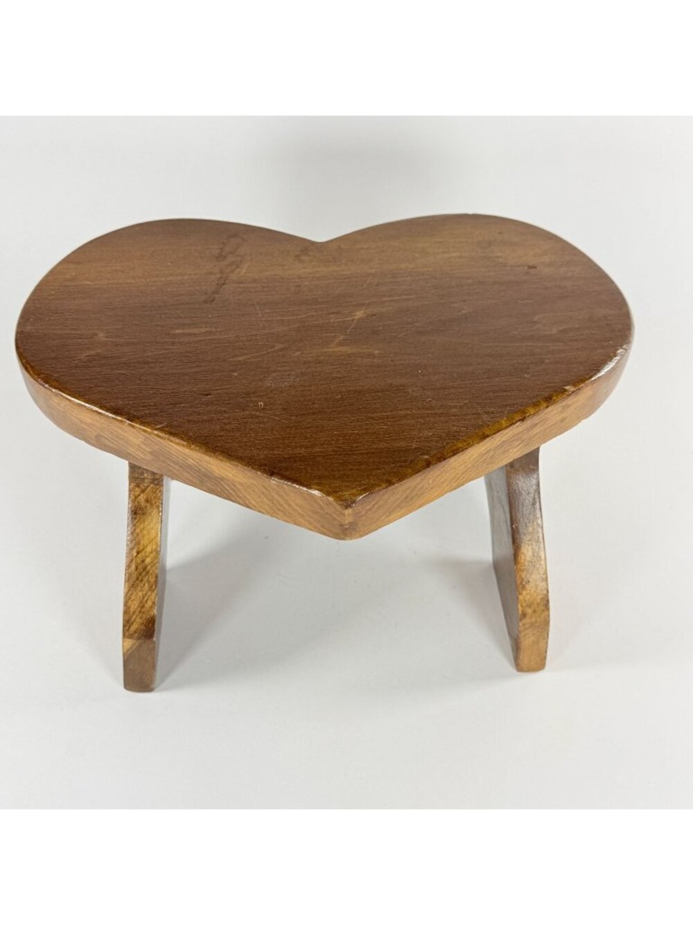 Vintage Wood Heart Shape Step Foot Stool or Plant Stand Home Decor